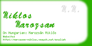 miklos marozsan business card